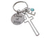 Custom Cross Charm Keychain with Class of 2026 Disc and Letter & Birthstone Charm