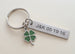 Personalized Stainless Steel Tag Keychain and Green Clover Charm, Custom Engraved Keychain; Couples Keychain, Anniversary Keychain by Jewelry Everyday