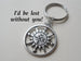 Sun Compass Keychain - I'd Be Lost Without You; Couples Keychain by Jewelry Everyday