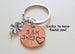 Anniversary Gift • Personalized Penny Keychain Stamped w/ Heart Around the Year & Initials with Anniversary Date & Clover Charm