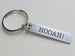 Army Keychain, "Hooah" Engraved on Stainless Steel Tag
