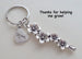 Mom Heart & Flowers Charm Keychain, Mother's Gift- Thanks for Helping Me Grow by Jewelry Everyday