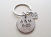 Custom Nickel Keychain with 21 Charm, 21 Year Anniversary Gift, Husband Wife Key Chain, Boyfriend Girlfriend Gift, Customized Couples Keychain