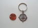 Metal Compass Charm Keychain with Small Anchor Charm - I'd Be Lost Without You; Couples Keychain, Custom Engraved Tag Option by Jewelry Everyday