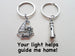 Sailboat & Lighthouse Keychain Set - Your Light Helps Guide Me Home; Couples Keychains, Mother Daughter or Father Son by Jewelry Everyday