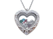 Personalized Silver Design Heart Locket Necklace for Mother or Grandma - by Jewelry Everyday