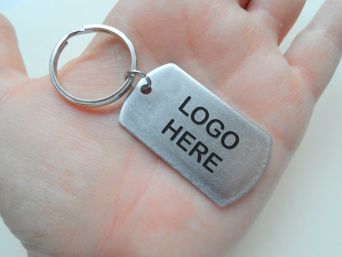 Custom Engraved Logo Keychain on Stainless Steel Dog Tag for Julie