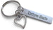 Custom Engraved Stainless Steel Tag Keychain Heart Charm, Gift for Couples