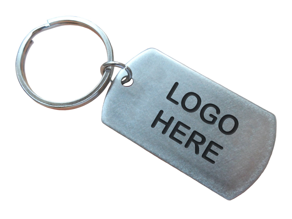 Custom Engraved Logo Keychain on Stainless Steel Dog Tag for Julie