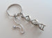 DNA Molecule Double Helix & Stethoscope Charm Keychain, Medical Geneticists Keychain, Science Keychain by Jewelry Everyday