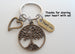 Caregiver, Home Aid Caretaker, Volunteer, or Teacher Keychain Gift, Bronze Tree, Heart, & Thank You Charm by Jewelry Everyday