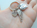 Twins Baby Feet Charm & Wing Charm Keychain with a Forever Loved Heart Charm, Twin Babies Loss Memorial Keychain by Jewelry Everyday