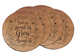 Set of 4 Wood Coasters, Engraved "Don't Go Through Life, Grow Through Life" with Flowers, Encouragement Gift