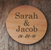 Set of 4 Custom Engraved Wood Coasters, Couples Anniversary or Wedding Day Gift Wood Coasters
