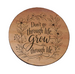 Set of 4 Wood Coasters, Engraved "Don't Go Through Life, Grow Through Life" with Flowers, Encouragement Gift
