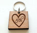 5 Year Anniversary Wood Keychain, 5th Heart Image Engraved by JewelryEveryday