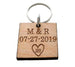 5 Year Anniversary Wood Keychain, Custom Engraved and with 5 Tally Marks Heart Image by JewelryEveryday