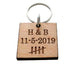 5 Year Anniversary Wood Keychain, Custom Engraved and with 5 Tally Marks by JewelryEveryday
