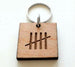 5 Year Anniversary Wood Keychain, 5 Tally Marks Engraved by JewelryEveryday