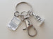 Science Keychain with Computer Laptop & Microscope Charm, and Swivel Clasp, Lab Student or Teacher Keychain