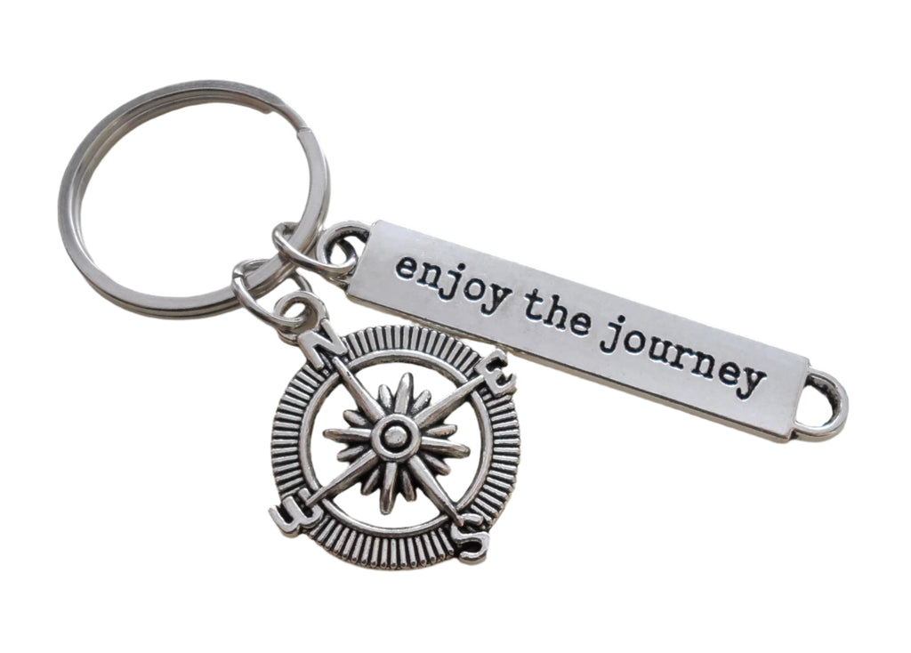 Graduation Gift • Compass & “Enjoy the Journey” charm keychain by Jewery Everyday