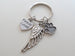 Paw & Wing Charm Keychain with a Forever Loved Heart Charm, Pet Memorial Keychain