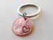 2000 Penny Keychains with Engraved Heart Around Year; 22 Year Anniversary Gift, Couples Keychain