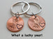 20 Year Anniversary Gift • Double Keychain Set 2002 Penny Keychains w/ Engraved Heart Around Year by Jewelry Everyday