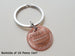 Centered Heart Stamped on 2017 Penny Keychain; 7 Year Anniversary Gift, Couples Keychain