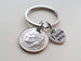 10 Year Anniversary Gift • 2011 Dime Keychain w/ I love You Charm by Jewelry Everyday, Custom Options