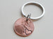 2016 Penny Keychain with Heart Around Year; 6 Year Anniversary Gift, Couples Keychain