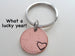 2017 Penny Keychain with Heart Around Year; 5 Year Anniversary Gift, Couples Keychain