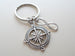 Compass Keychain with Infinity Charm - I'd Be Lost Without You; Couples Keychain