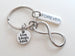 Infinity Charm Keychain with Forever Tag & Live Laugh Love Circle Charm, Couples Keychain