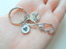 Infinity Love Symbol Keychain with Pinky Promise Charm & Circle Heart Charm, Couples Keychain