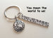 Globe Charm and Volunteer Charm Keychain, Community Volunteer Keychain - You Mean the World to Us