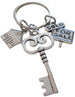Key Charm Keychain with House Charm & For Sale Sold Sign Charm, Realtor or First Time Home Buyer Keychain