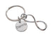 Infinity Charm Keychain with Eternity Disc Charm; Couples Keychain
