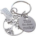 School Bus Driver Appreciation Keychain, Tree, Bus Charm & "This Bus Driver Rocks" Disc Charm Keychain
