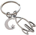 Rocket Ship Charm Keychain with Moon Charm