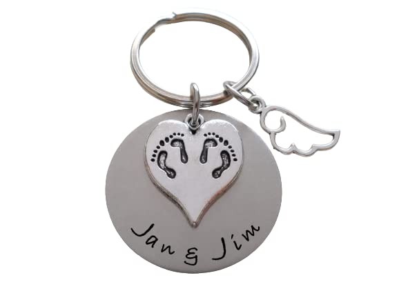 Custom Twin Babies Memorial Charm Keychain, Infant Loss Gift, Miscarriage Stillborn, Memorial Keychain