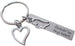 Forever in My Heart Engraved Steel Rectangle Tag Keychain with Small Wing Charm and Heart Charm, Memorial Keychain