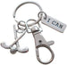 Golf Keychain with I Can Charm and Swivel Clasp, Swimmer or Coach Keychain