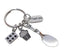 Baker's Keychain, Spoon Charm, Muffin, Muffin Tin Charm, and Thank You Charm, Bakery Employee or School Lunch Staff Appreciation Keychain