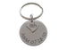 Custom Engraved Stainless Steel Disc Keychain with Heart Tag for Couples 11 Year Anniversary Gift Keychain, Add Backside Engraving