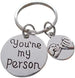 Pinky Promise Keychain with "You're My Person" Disc Charm; Promise Gift, Couples Keychain