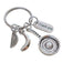 School Breakfast Server Keychain, Food Service Staff Keychain, Pan Charm, Banana, Orange Slice, and Thank You Charm