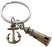 Bronze Lighthouse Keychain With Anchor Charm- I'd Be Lost Without You; Couples Keychain