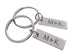 Custom 2 Small 1 Inch Engraved Steel Tags for Couples or Best Friends Initials, Anniversary Gift Keychain