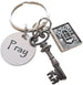 Religious Keychain, Key Charm, Holy Bible Charm & Pray Disc Charm, Religious Student Keychain
